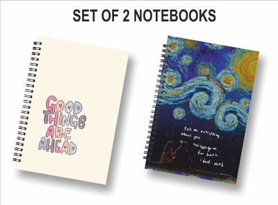 ROT RIX Wirebound journal A5 Diary Unruled, blank 144 Pages(Multicolor, Pack of 2)
