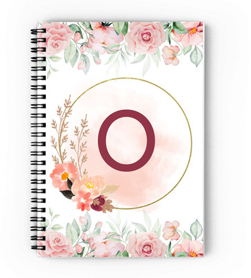 GIFTUATION Alphabet O /spiral diary & gift for friends A5 Diary Unruled 140 Pages(Red)