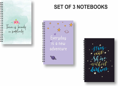 ROT RIX combo of 3 Notebooks A5 Diary Ruled 144 Pages(Multicolor, Pack of 3)