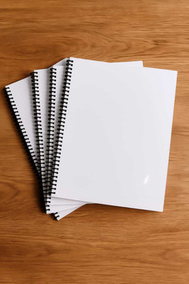Progetter Plain unruled Spiral Notebook A4 Notebook Unruled 200 Pages(White, Pack of 4)