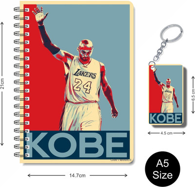 craft maniacs 2023 KOBE DIARY + KEYCHAIN A5 Notebook RULED 160 Pages(Multicolor)