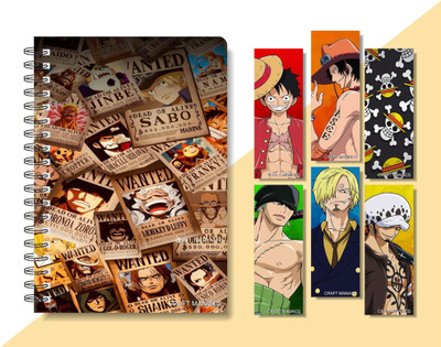 craft maniacs 2024 ONE PIECE DIARY & 6 FREEBIE BOOKMARKS A5 Diary RULED 160 Pages(Multicolor)