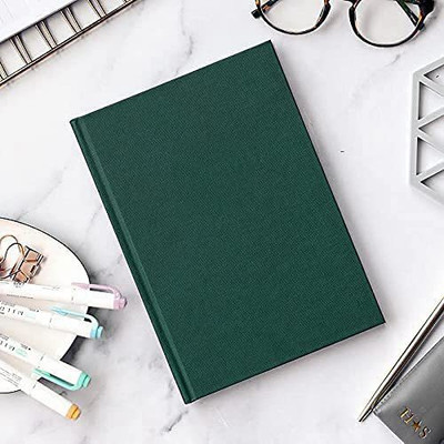 INNAXA Dotted Hardbound Diary, A5 Dotted Page Notebook, Journal, 80 Sheets/160 Pages A5 Notebook Dotted 160 Pages(Bottle Green)