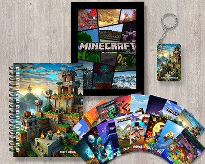 craft maniacs MINECRAFT GIFTING COMBO A5 Notebook RULED 120 Pages(Black)