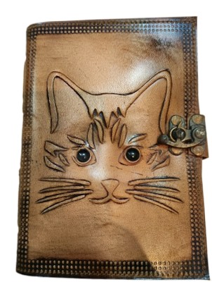 kraftvilla cat face A4 Journal unrulled 110 Pages(Brown)