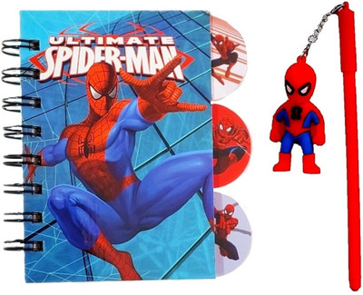 AuM Spider-Man Notebook with Pen Regular Note Book Rulled 50 Pages(Multicolor)