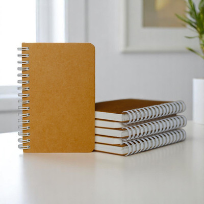 INNAXA Pocket Notebook – Blank Pages | Kraft Cover | 100 GSM Paper | Pocket-size Notebook | White Spiral Binding | Blank Pages 120 Pages(Brown, Pack of 6)