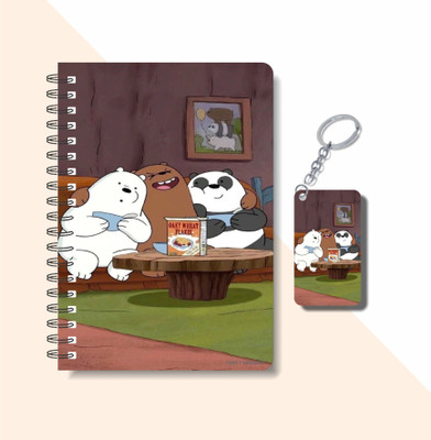 craft maniacs BARE BEARS 2023 COLLECTION A5 Notebook RULED 160 Pages(Multicolor)