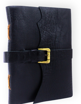 LEATHER VINTAGE Elite Executive Collection A5 Journal PLAIN 200 Pages(Black, Dark Blue)