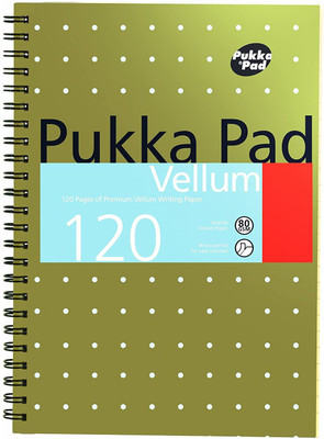 Pukka Pad A5 Size Single Line Vellum Notebook Diary Ruled 120 pages, Micro Perforated, 80gsm Spiral Wiro Bound, Metallic Print on front, Card Cover A5 Diary Ruled 120 Pages(Metallic Yellow Gold) Pukka Pad A5 Size Single Line Vellum Notebook Diary Ruled 120 pages, Micro Perforated, 80gsm Spiral Wiro Bound, Metallic Print on front, Card Cover A5 Diary Ruled 120 Pages(Metallic Yellow Gold)