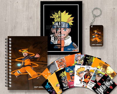 craft maniacs NARUTO UZUMAKI GIFTING SET A5 Notebook RULED 120 Pages(Red)