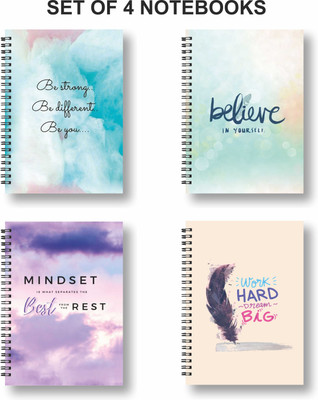 Papco Notebook A5 Diary Ruled 144 Pages(Multicolor, Yellow, Pack of 4)