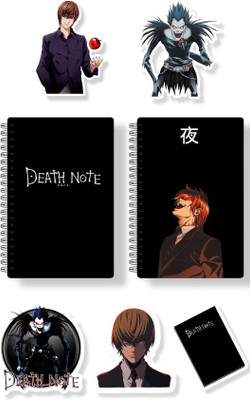 buddytales Death Note Anime notebook combo A5 Notebook Unruled 180 Pages(Black, Pack of 2)