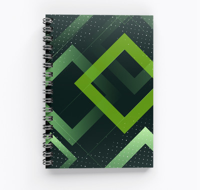 RJPRINTS Abstract Design A4 Notebook Unruled 200 Pages(Green)