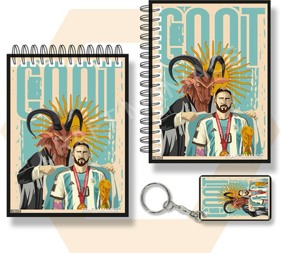 craft maniacs MESSI A6 NOTEBOOKS A6 Diary UNRULED 100 Pages(Multicolor)