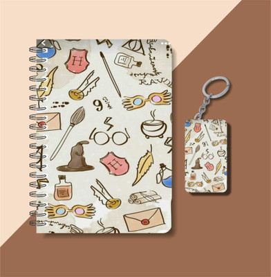 craft maniacs A5 NOTEBOOK + KEYCHAIN COLLECTION A5 Notebook RULED 160 Pages(Black, White)