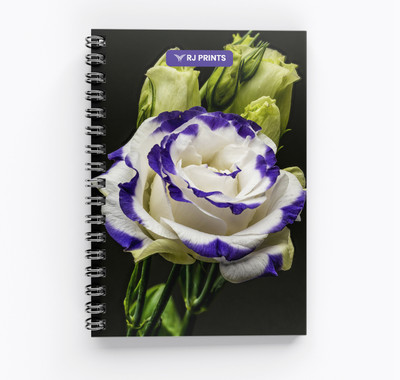 RJPRINTS Flower A5 Notebook Unruled 160 Pages(Red)