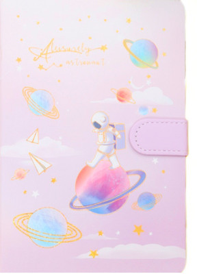 The Procure Store A Leisurely Astronaut A5 Notebook Ruled 112 Pages(Pink)