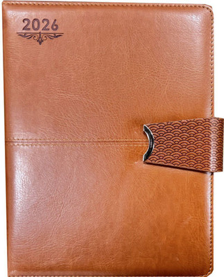 Scribelle Diary 2026 B5 Diary Magnetic Closure Lock Unique Design PU Leather Executive 324 Pages(Tan)