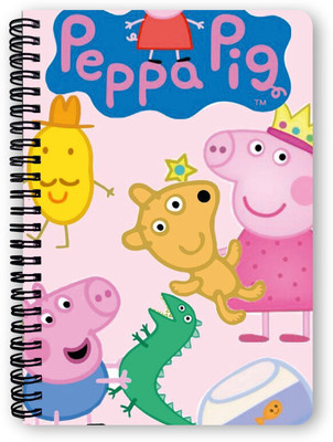 Goku Ki Dukan Peppa Pig School Notebook |Free Stickers A5 Diary Unruled 150 Pages(Mulitcolour)