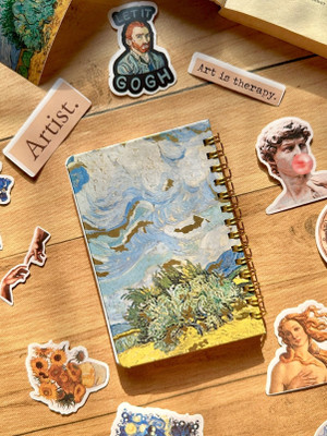 SHOP ABC Van Gogh Journal - Wheat Field with Cypresses | A5 journal | 100 pages | A5 Diary plane 100 Pages(Multicolor)
