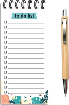 CLICKEDIN Magnetic Memo Pad Ruled Memo Pad size -6.5x3.0 inches Regular Memo Pad Ruled 50 Pages(GREEN LEAF TO DO LIST)