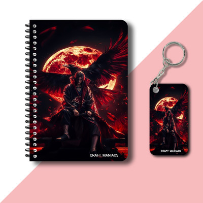 craft maniacs ITACHI UCHIHA DIARY & KEYCHAIN A5 Diary RULED 120 Pages(Multicolor)
