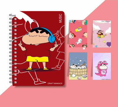 craft maniacs SHINCHAN COLLECTION A5 Notebook RULED 160 Pages(Multicolor)