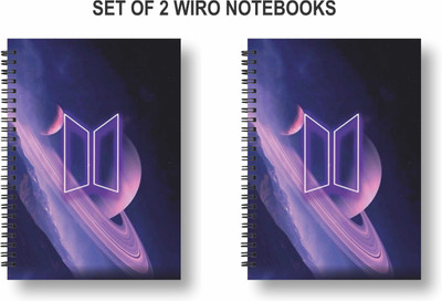 3DS Notebook A5 Diary Ruled 144 Pages(Purple, Multicolor, Pack of 2)