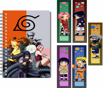 craft maniacs NARUTO DIARY & FREEBIE BOOKMARKS A5 Notebook RULED 100 Pages(Multicolor)