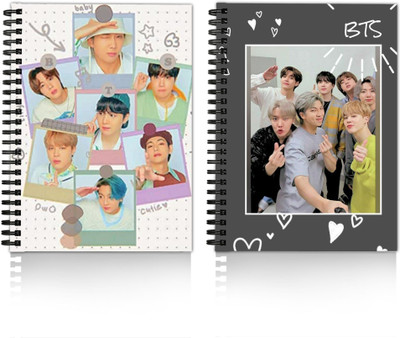 DI-KRAFT Diary Combo Pack | Boys and Girls Printed Diary combo Pack | A5 Diary Unruled 160 Pages(White and beige, Pack of 2)