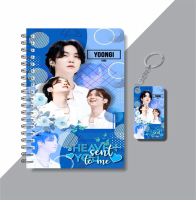 craft maniacs SUGA DIARY & KEYCHAIN A5 Notebook RULED 120 Pages(Multicolor)