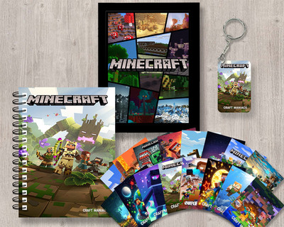 craft maniacs MINECRAFT GIFTING COMBO A5 Notebook RULED 120 Pages(Black)