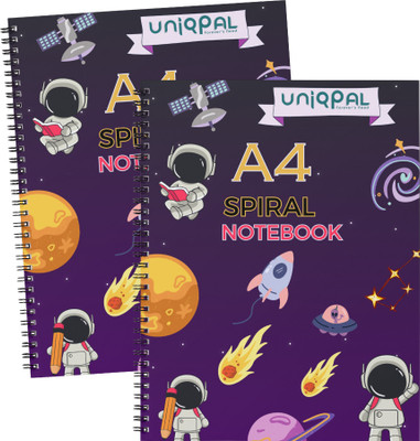 UNIQPAL SET OF 2 A4 Notebook RULED 200 Pages(Multicolor, Pack of 2)