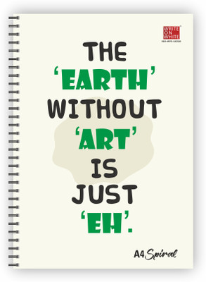 WRITE ON WHITE Premium Spiral Artistic & Quirky Edition A4 Notebook RULLED 200 Pages(Multicolor)