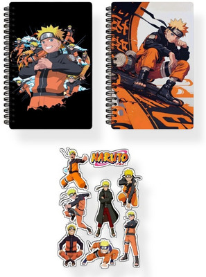 buddytales Naruto Combo A5 Notebook Unruled 180 Pages(Black, Pack of 2)