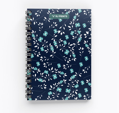RJPrint Nature Art A5 Notebook Unruled 200 Pages(Blue)