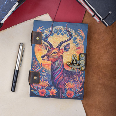 ARSHAD HANDICRAFT Stylish Deer Printed Journal A5 Diary Plain 200 Pages(Multicolor)