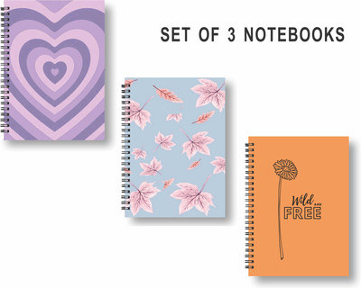 Papco Notebooks A5 Diary unruled 144 Pages(Multicolor, Pack of 3)