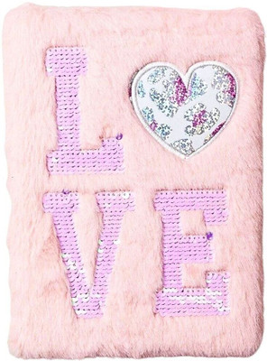 Tinker Squad Love Heart Sequins Journal Diary | Aesthetic Notebook for Girls & Pre-teens Regular Notebook Ruled 160 Pages(Pink)