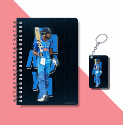 craft maniacs CRICKET 2023 MIX DIARY + KEYCHAIN A5 Notebook RULED 160 Pages(Multicolor)