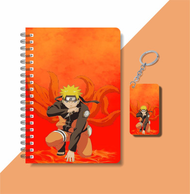 craft maniacs NARUTO DIARY & KEYCHAIN A5 Diary RULED 100 Pages(Multicolor)