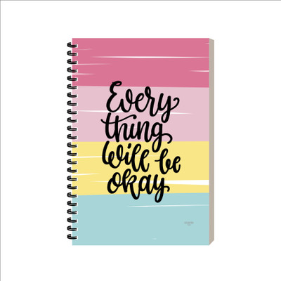 ESCAPER Slogan diary A5 Diary Ruled 160 Pages(Every Thing Will Be Okay)
