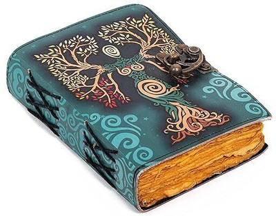 KRISHNA HANDICRAFTS Leather Journal Diary, A5 5LX7HX2W A5 Diary unruled 100 Pages(Multicolor)