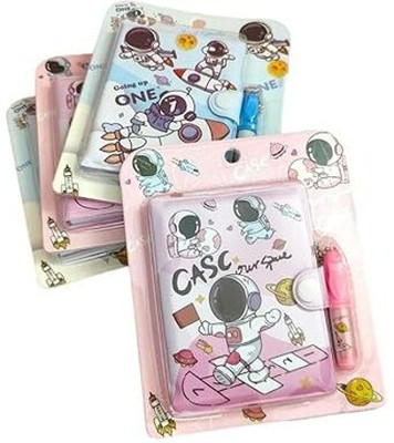 Tera13 space diary for boys tich button A6 Notebook ruled 70 Pages(Multicolor, Pack of 6)