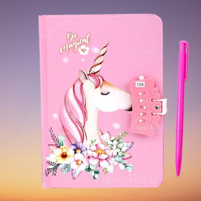 MAVB Magical Secret Notebook for Girls | Cute Hard Cover Journal for Kids A5 Diary SINGLE 80 Pages(Pink)