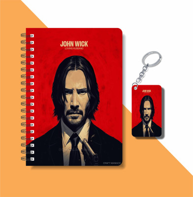 craft maniacs JOHN WICK 2023 NOTEBOOK COLLECTION A5 Notebook RULED 160 Pages(Red)