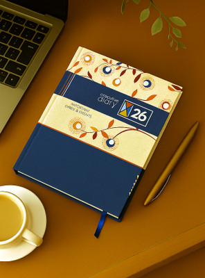 Excel Designer Cover Hardbound Diary with Sunday Half Pages Regular Diary 2026 Ruled (Cover Color may be Different) 344 Pages(Multicolor)