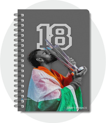craft maniacs CRICKET 2025 DIARY COLLECTION A5 Notebook RULED 160 Pages(White)