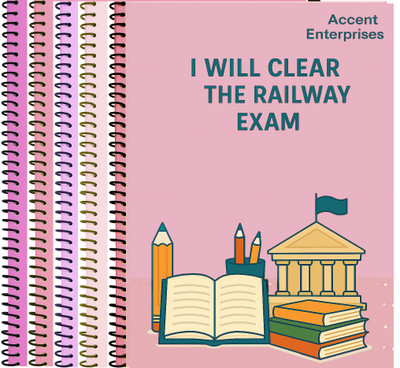 ACCENT Notebook A4 plain 200 pages per Notebook for Railway Exam A4 Notebook Unruled 1000 Pages(Multicolor, Pack of 5)